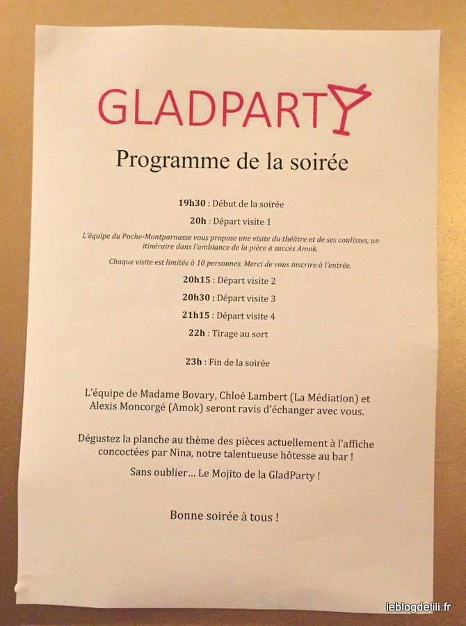 La Gladparty de Poche : la soirée des amateurs de théâtre à Montparnasse