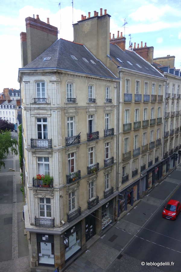 Notre chambre à l'hôtel de Nemours à Rennes : la vue